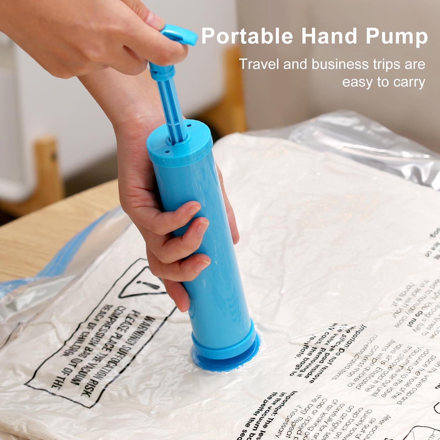 Travel Vacuum Bags with Portable Electric Pump – Space Saver Storage Bags for Clothing & Luggage