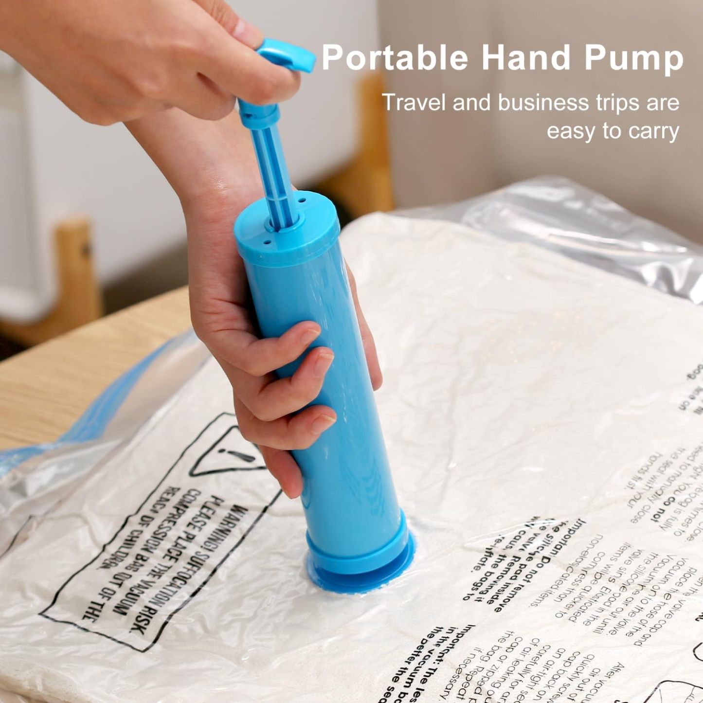 Travel Vacuum Bags with Portable Electric Pump – Space Saver Storage Bags for Clothing & Luggage
