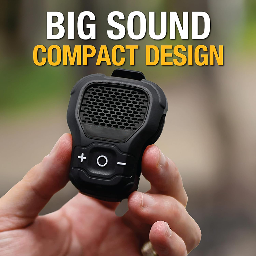 Clip-on wireless professional waterproof portable speaker for construction sites