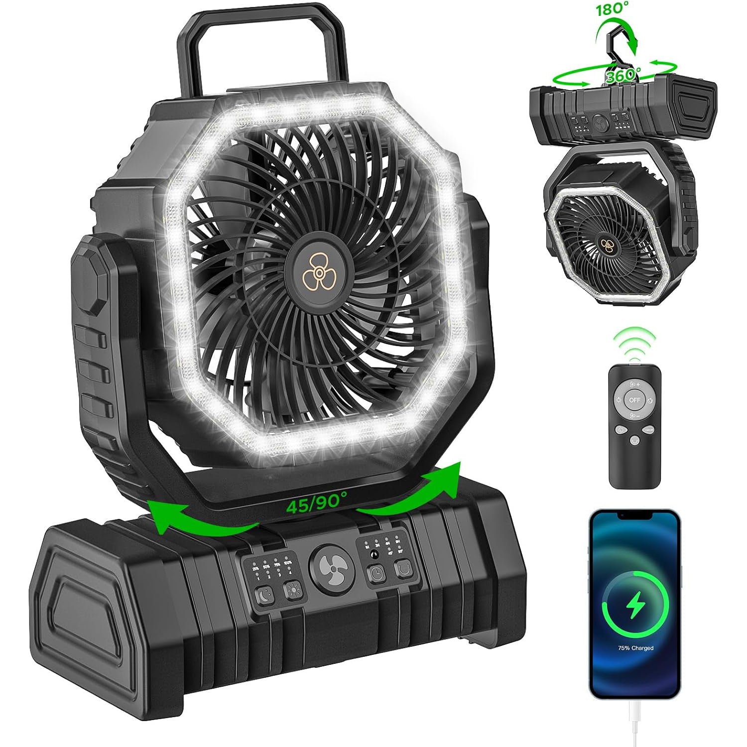 Rechargeable camping fan