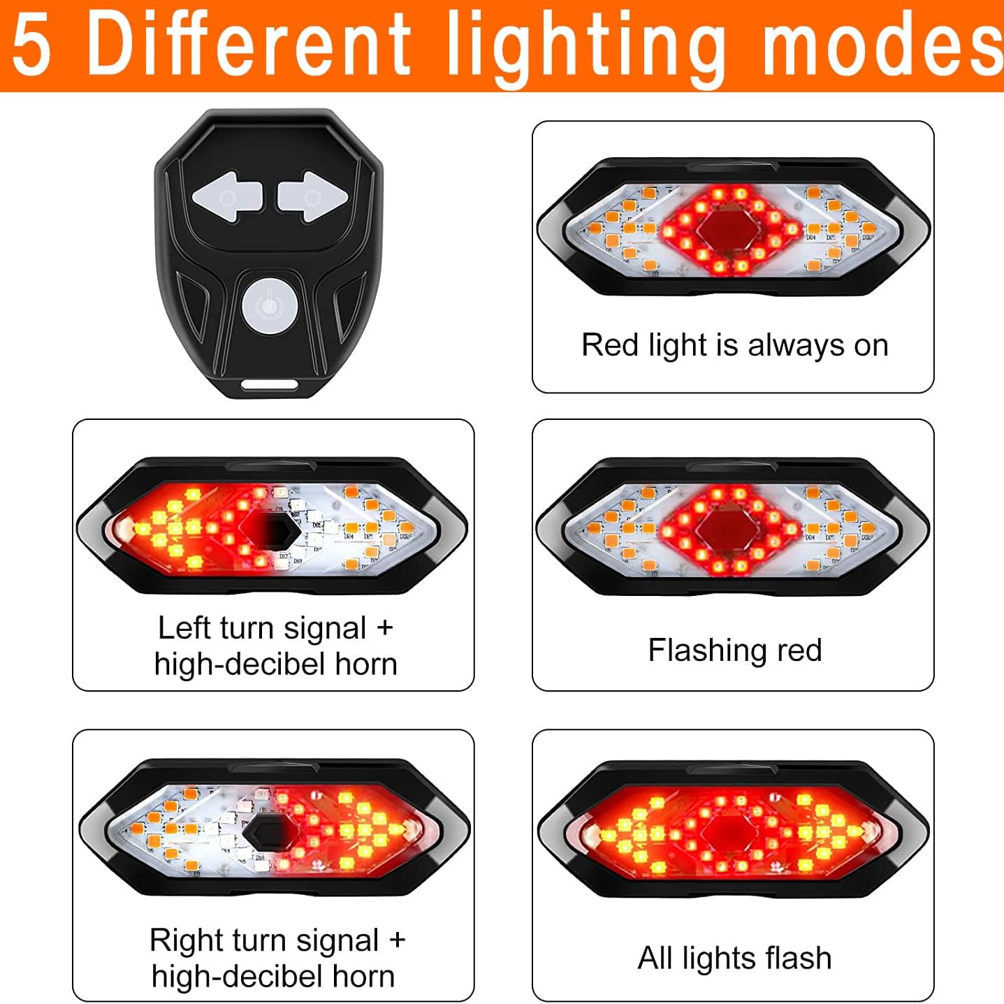 Wireless Remote LED Bike Light – Turn Signal Indicator for Cycling Safety
