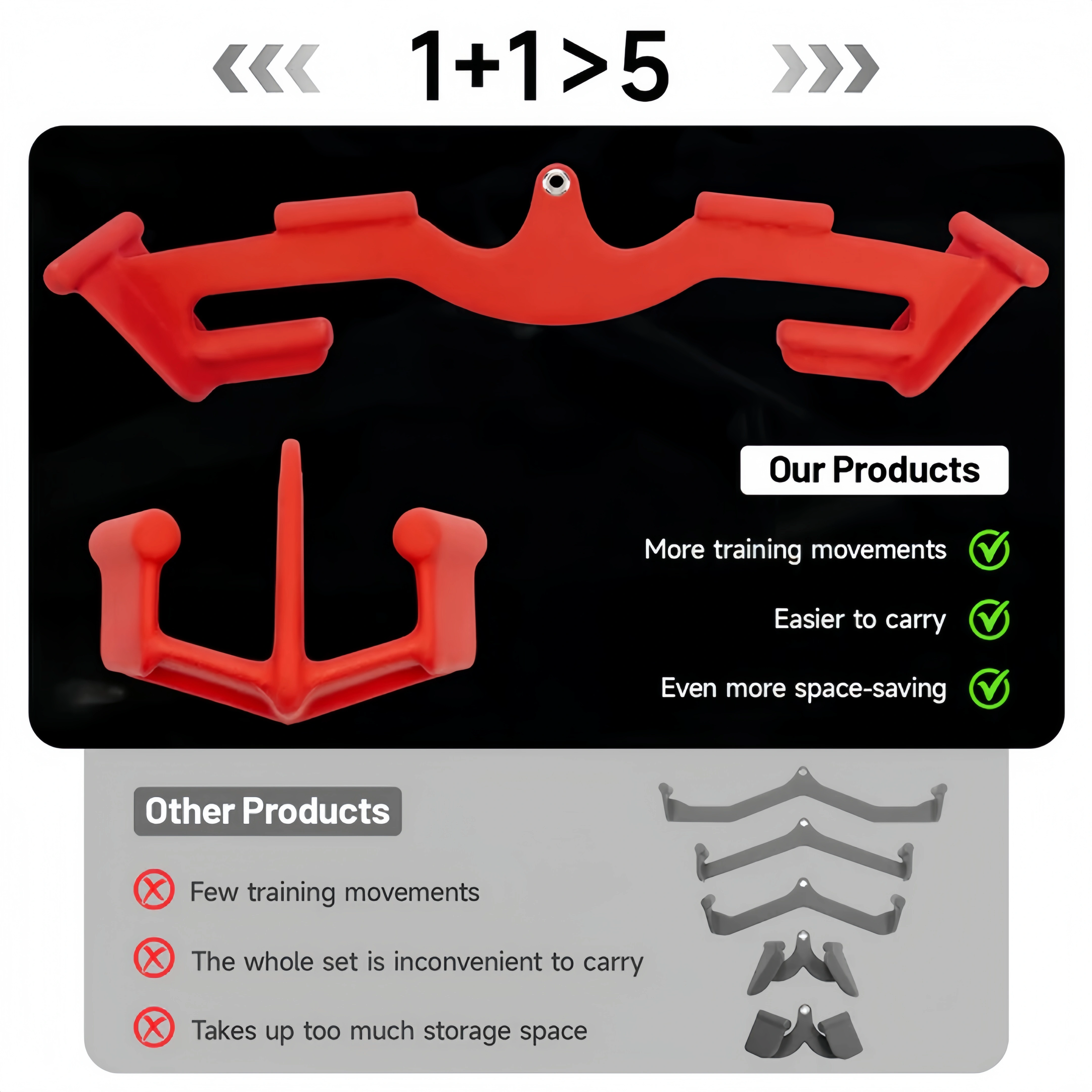 Lat Pull-Down Triangle Bar – 8-Grip Cable Attachment for Back Training 💪🔻🏋️