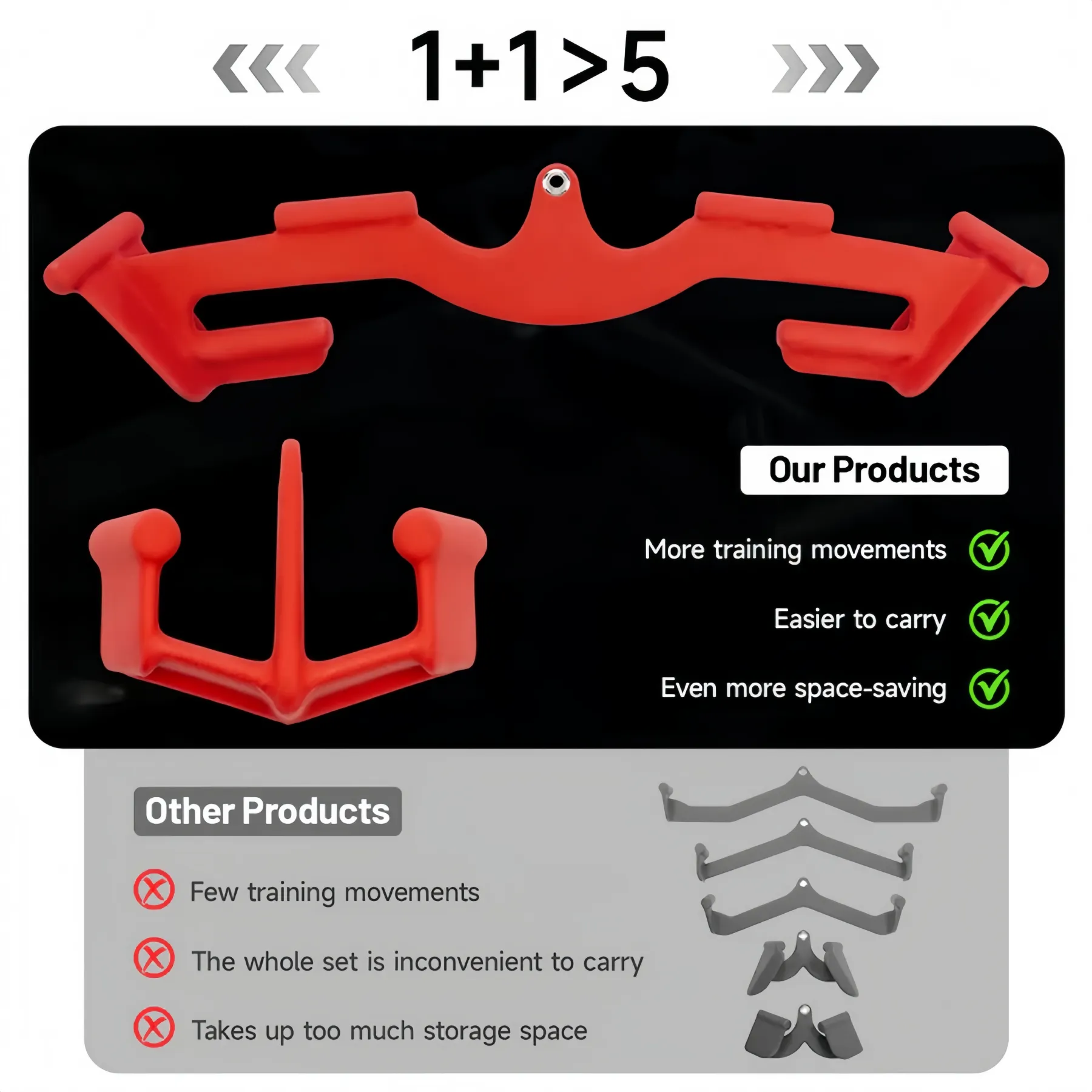 Lat Pull-Down Triangle Bar – 8-Grip Cable Attachment for Back Training 💪🔻🏋️