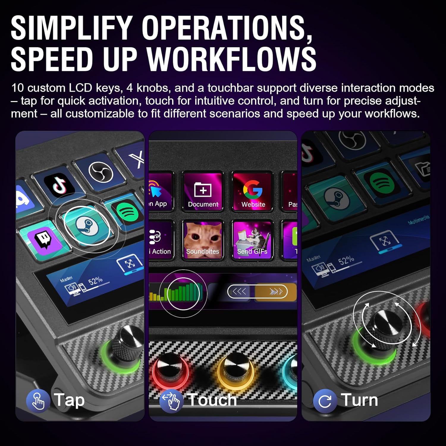 Streaming Controller Soundboard Keyboard – Custom Macro Keypad with LCD Display