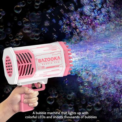 Bubble Gun, Bazooka Bubble Machine Gun, Bubble Blaster Gun with Bubble Solution, 69 Holes Bubble Bazooka Gun Outdoor Summer Toy Party Favors for Kids Purple Halloween Bubble Maker Blowers