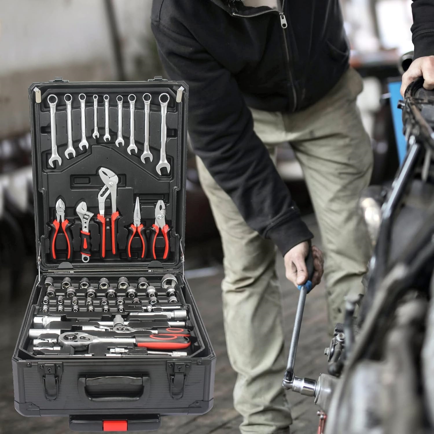 799-Piece Rolling Tool Cabinet Set – Heavy-Duty Mechanics Tool Kit with Aluminum Case 🧰🔧⚡