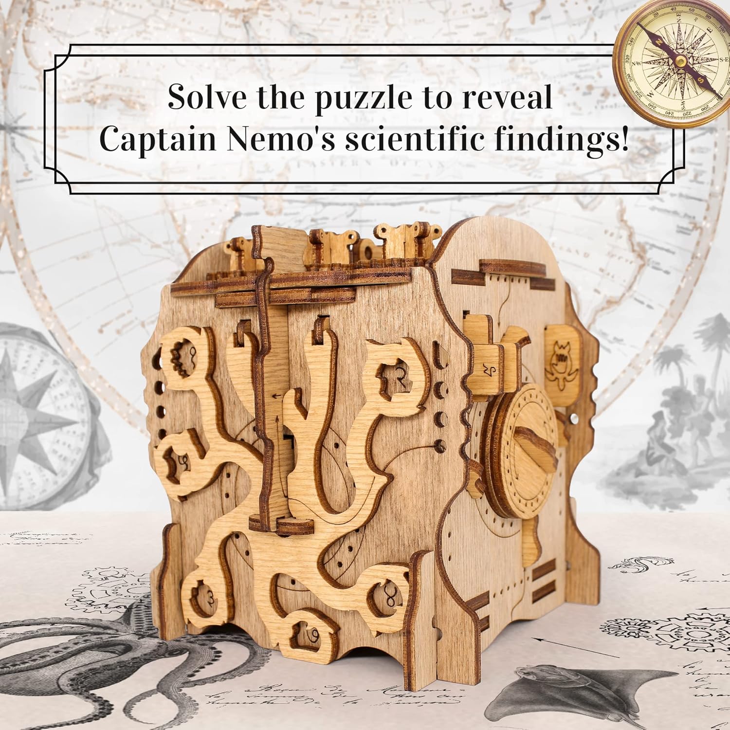 Nemo’s Nautilus Cluebox – 3D Escape Room Puzzle Box with Story-Driven Challenges