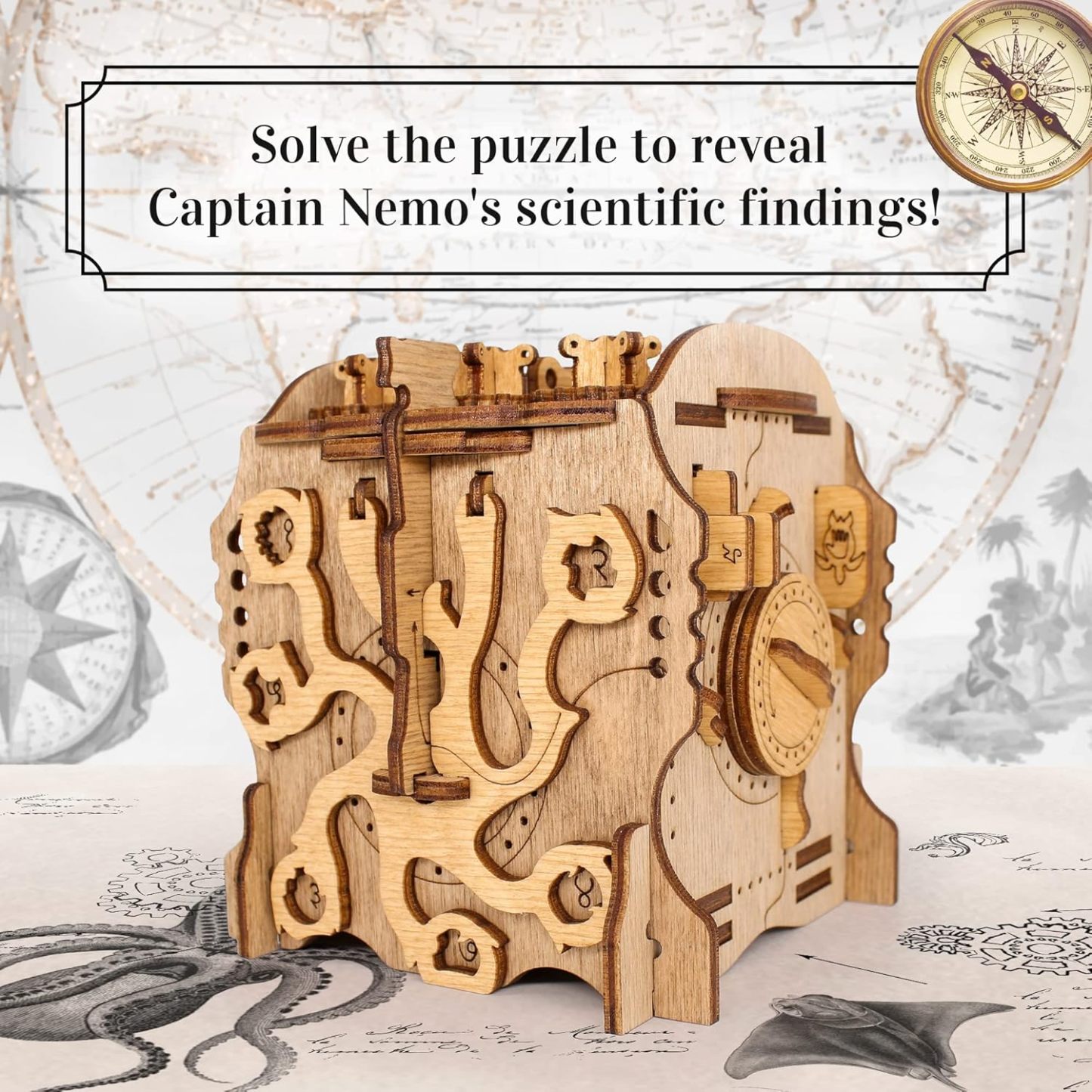 Nemo’s Nautilus Cluebox – 3D Escape Room Puzzle Box with Story-Driven Challenges