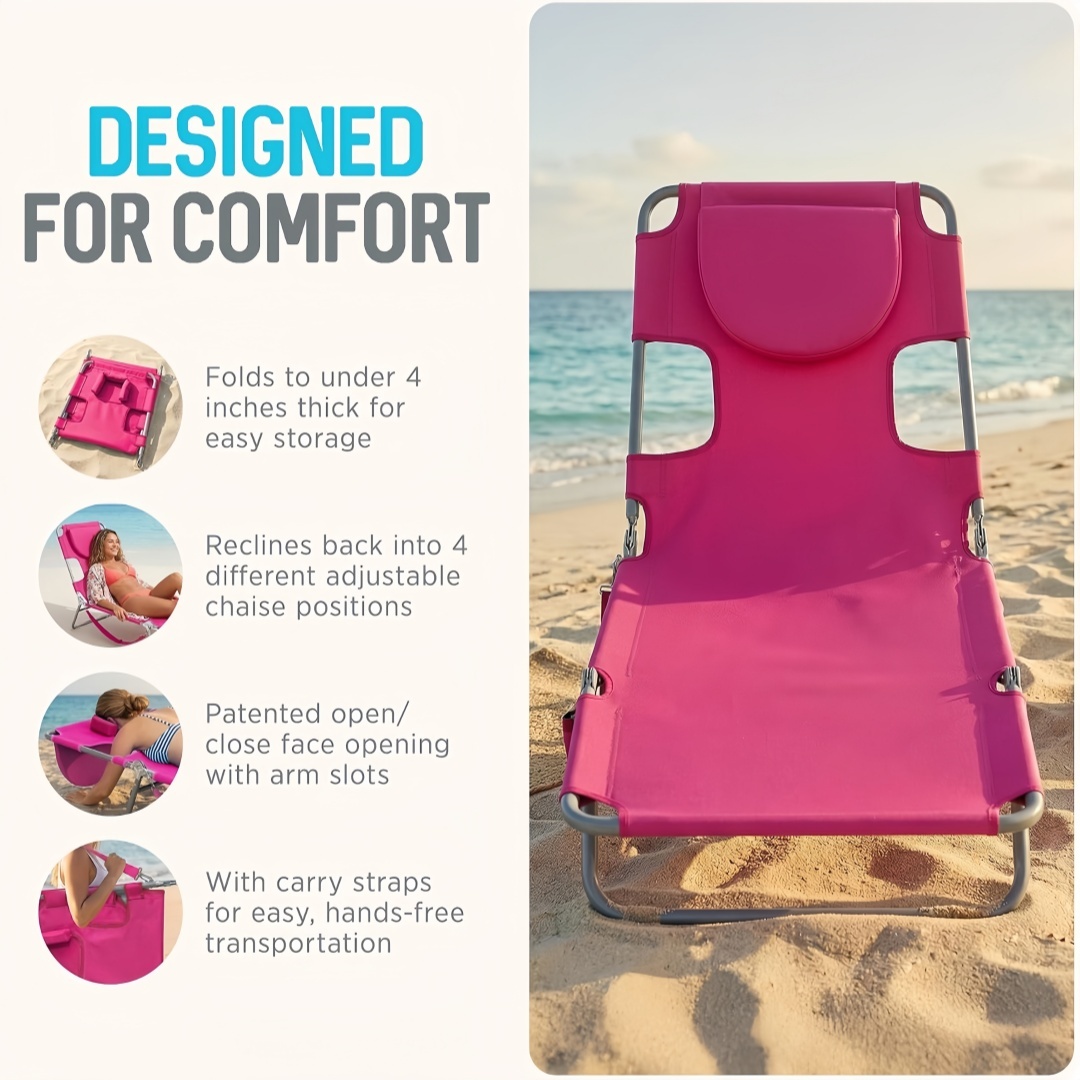 The Ultimate Chaise – 72″ Portable Reclining Lounger for Beach, Patio, Pool & Camping 🌴☀️🛋️