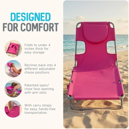 The Ultimate Chaise – 72″ Portable Reclining Lounger for Beach, Patio, Pool & Camping 🌴☀️🛋️