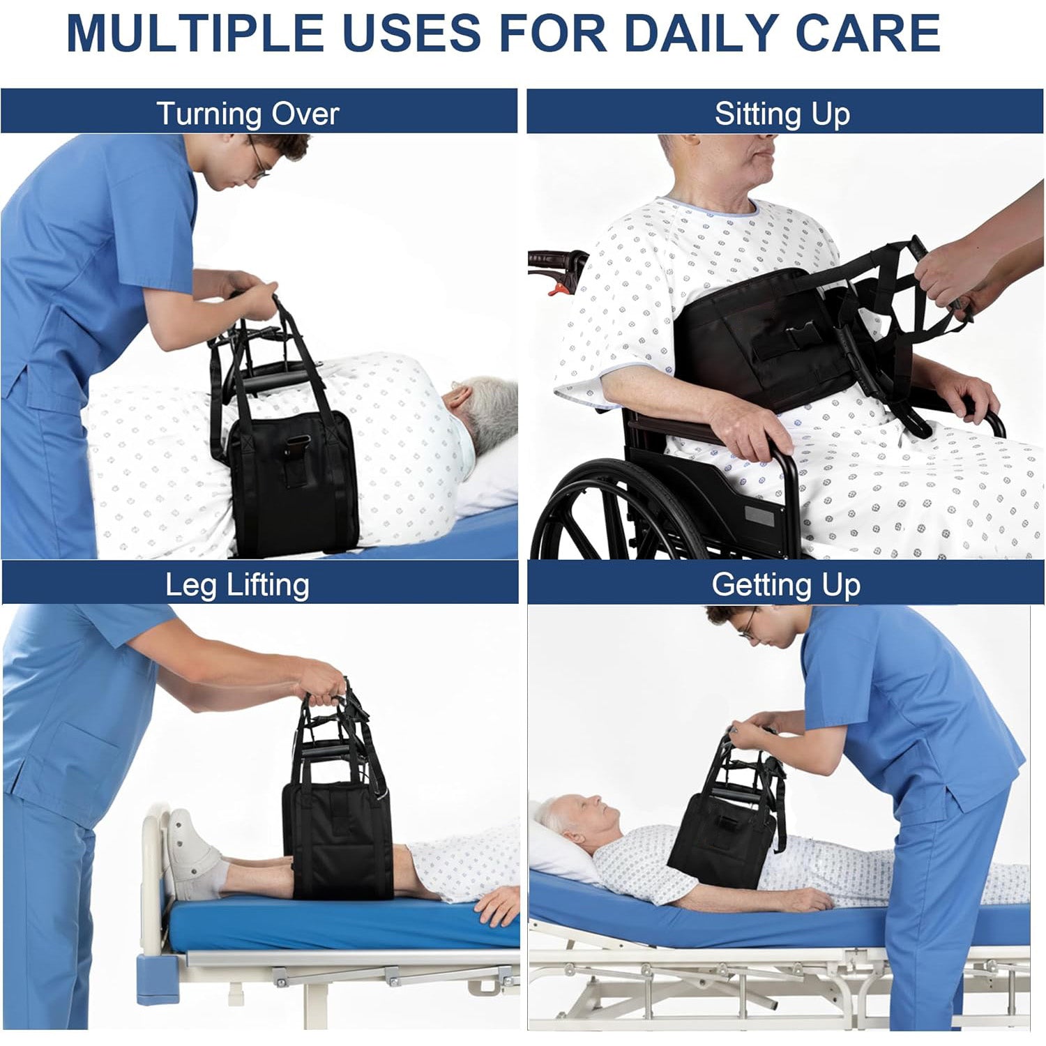 Transfer Sling with 10 Non-Slip Padded Handles