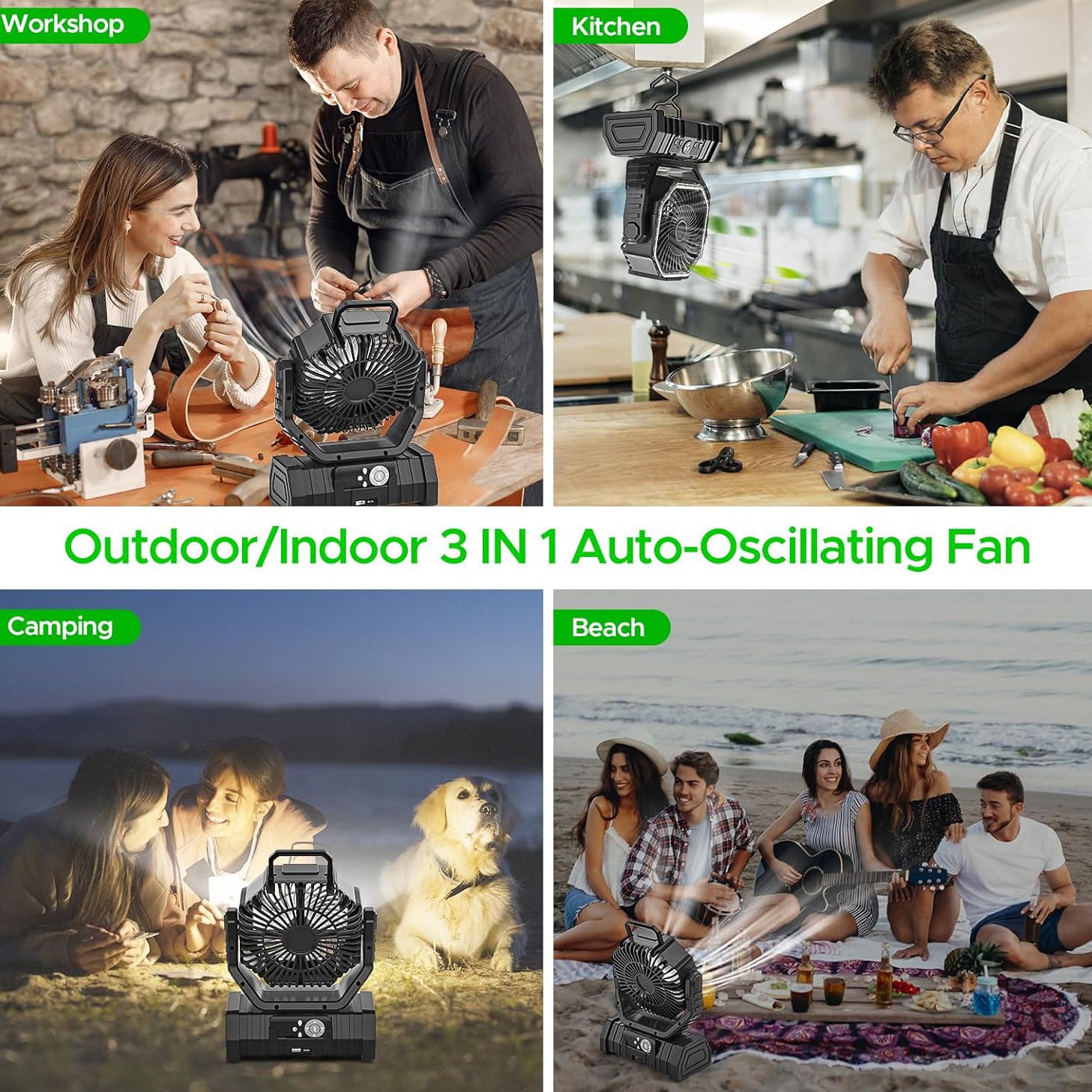 Rechargeable camping fan