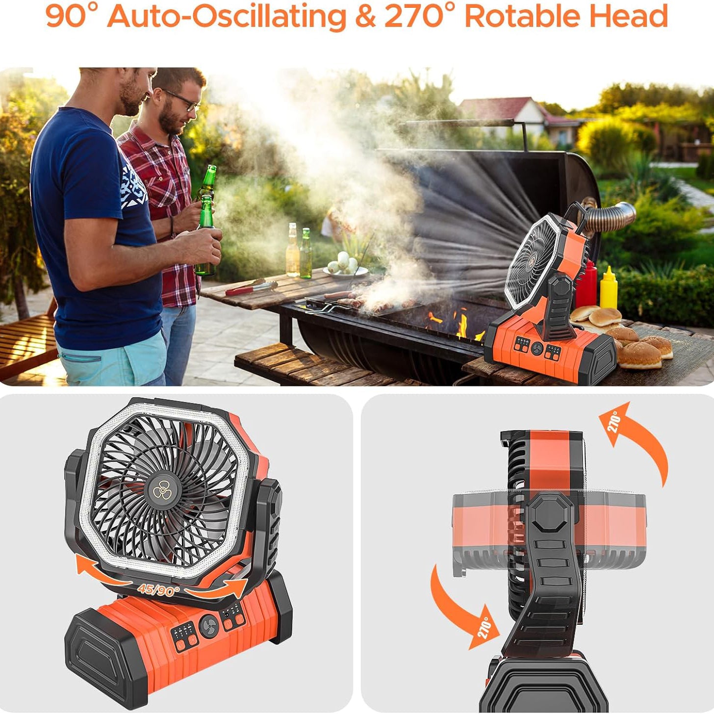Rechargeable camping fan