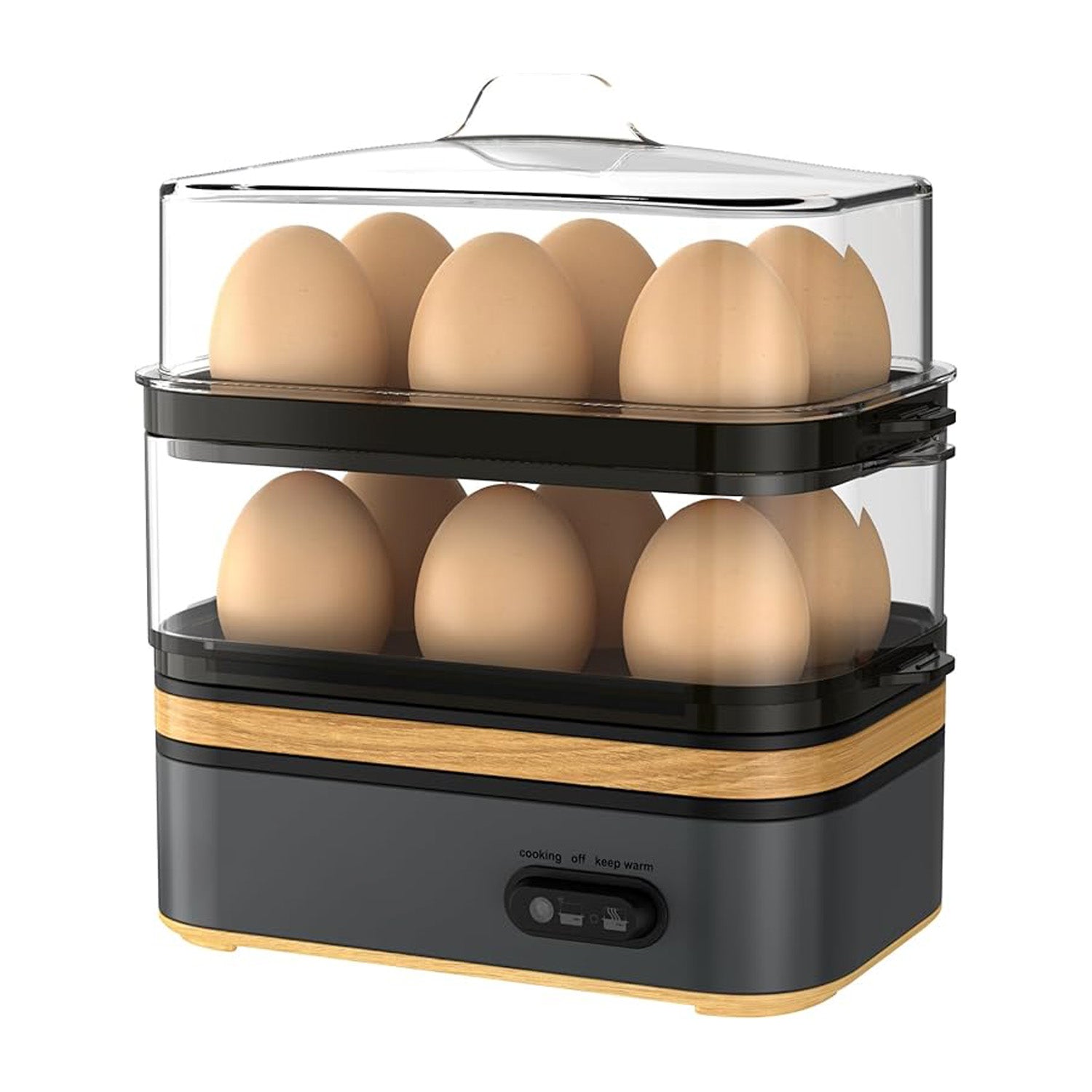 Electric rapid egg cooker, 12-egg capacity