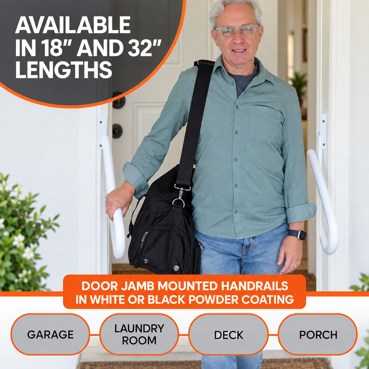 Heavy-Duty Door Jamb Safety Handrail