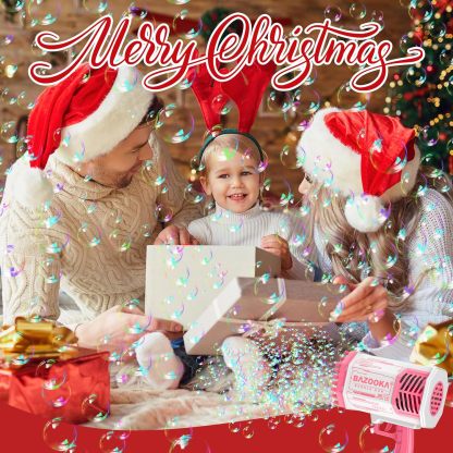 Bubble Gun, Bazooka Bubble Machine Gun, Bubble Blaster Gun with Bubble Solution, 69 Holes Bubble Bazooka Gun Outdoor Summer Toy Party Favors for Kids Purple Halloween Bubble Maker Blowers