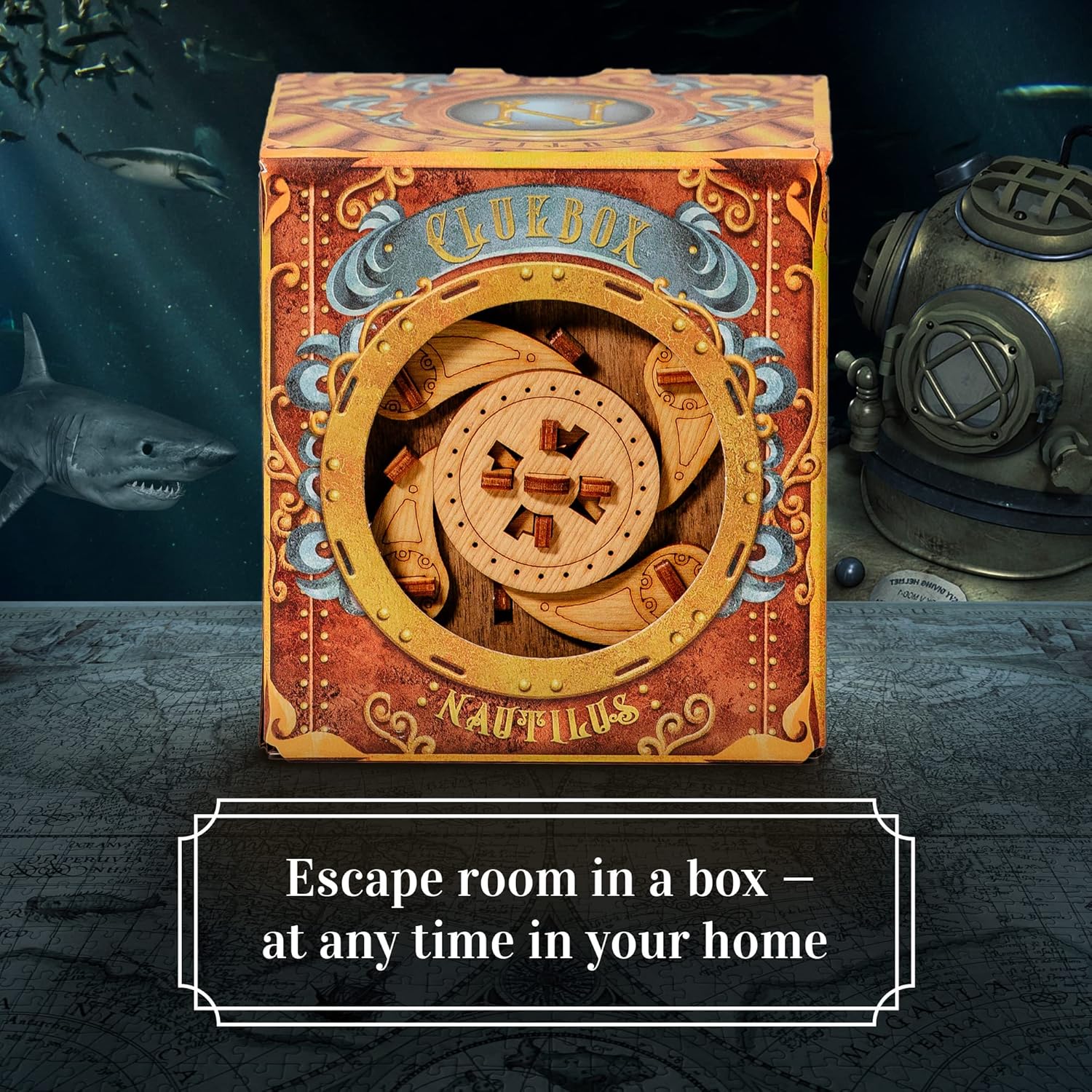 Nemo’s Nautilus Cluebox – 3D Escape Room Puzzle Box with Story-Driven Challenges