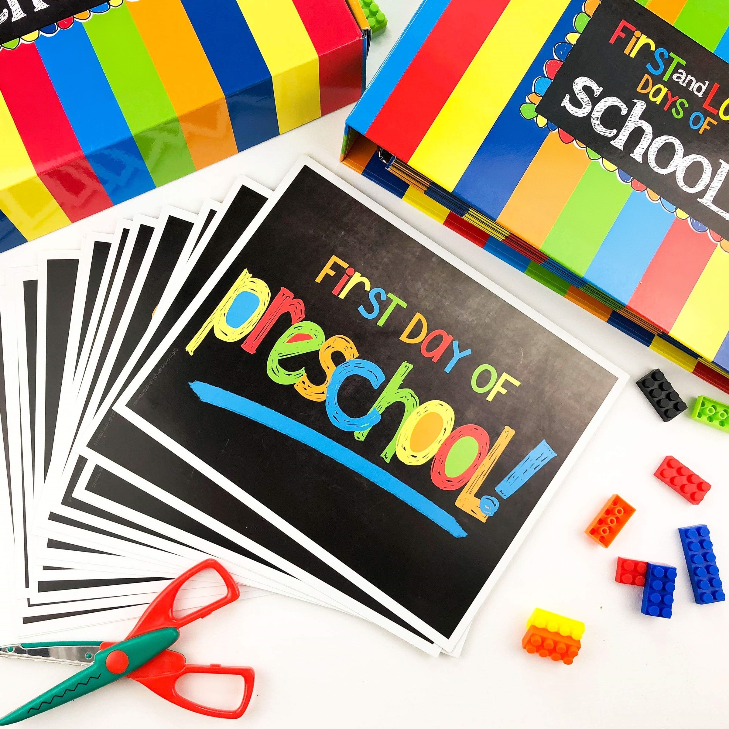 School Memory Book & First/Last Day Photo Signs – Keepsake Binder for Preschool to College