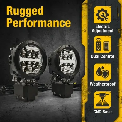 Remote Adjustable LED Spotlight Pair-High Power Off-Road Lighting System