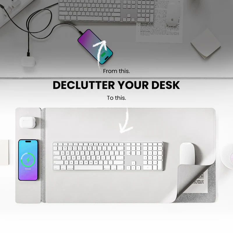 Wireless Charging Desk Mat | 2x Faster Wireless Charging