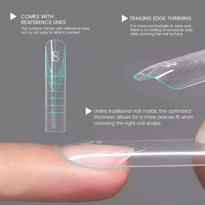 Dual-Head Nail Extension Tips | Reusable Sandwich Dual Mode for Perfect Nail Extensions