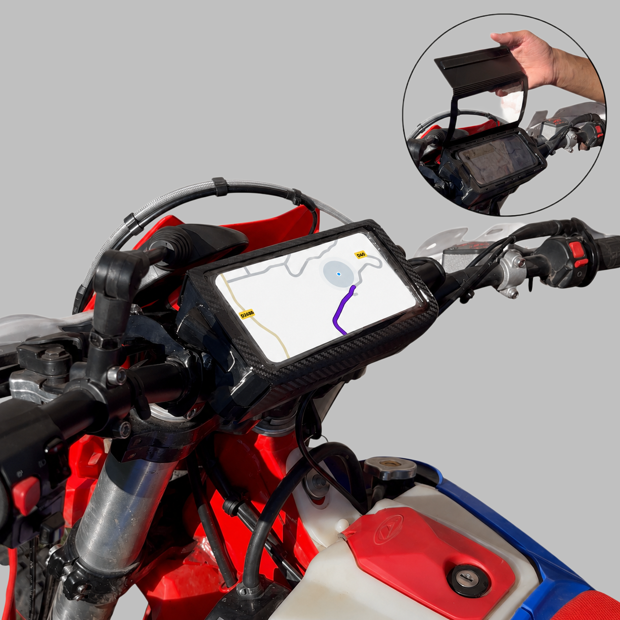 Smart Phone Mount & Wireless Charging System – Off-Road Motorcycle Navigation Hub 🏍️📱⚡