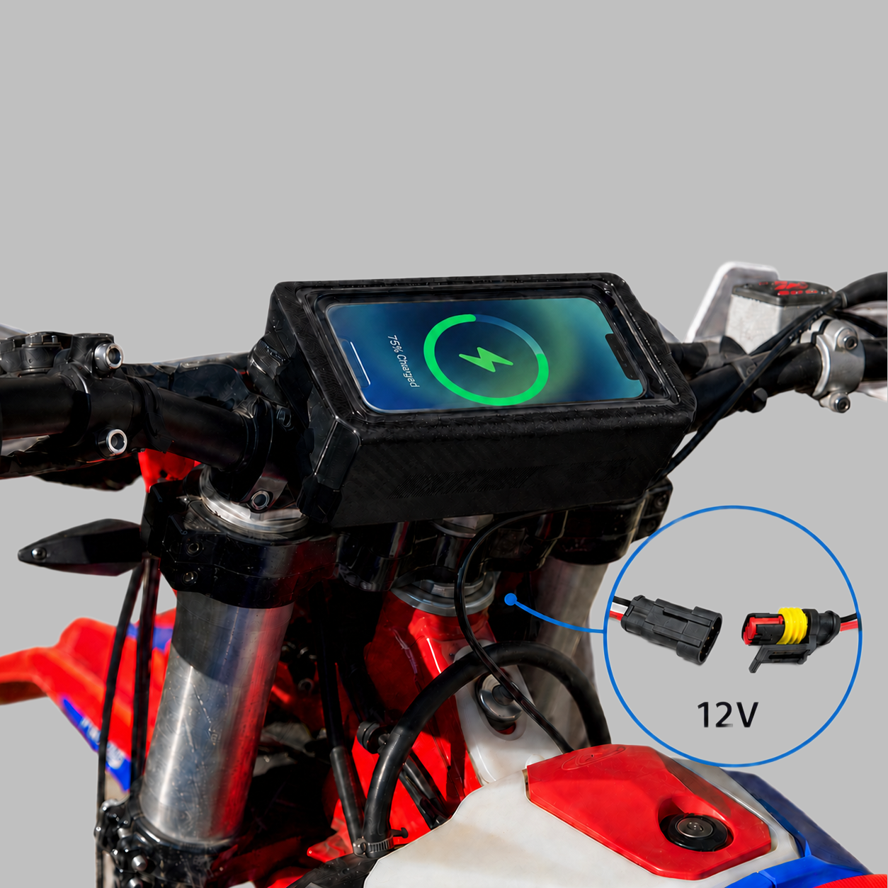Smart Phone Mount & Wireless Charging System – Off-Road Motorcycle Navigation Hub 🏍️📱⚡