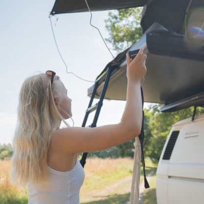 Rooftop Tent Hanging Chair – Cotton Camping Seat with Tool-Free Mount