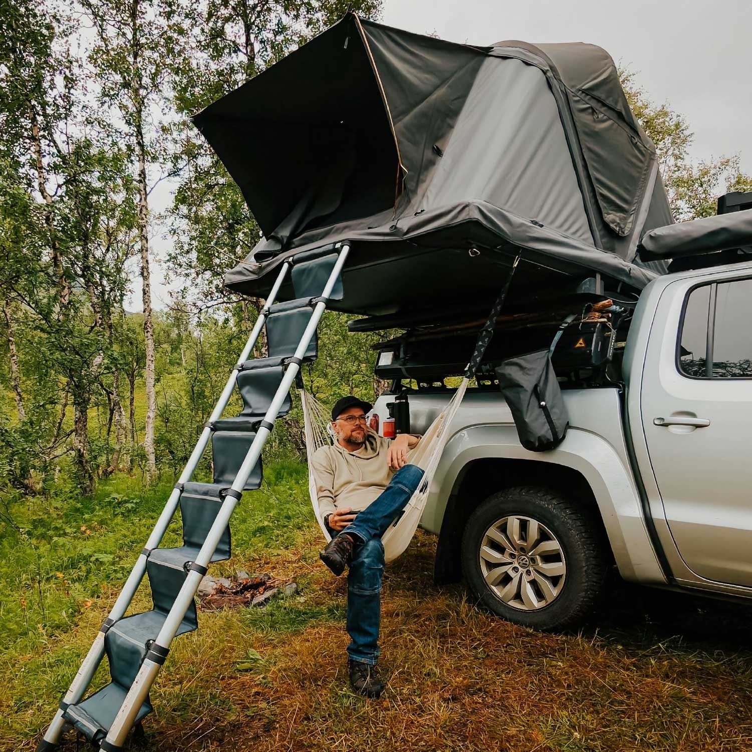 Rooftop Tent Hanging Chair – Cotton Camping Seat with Tool-Free Mount