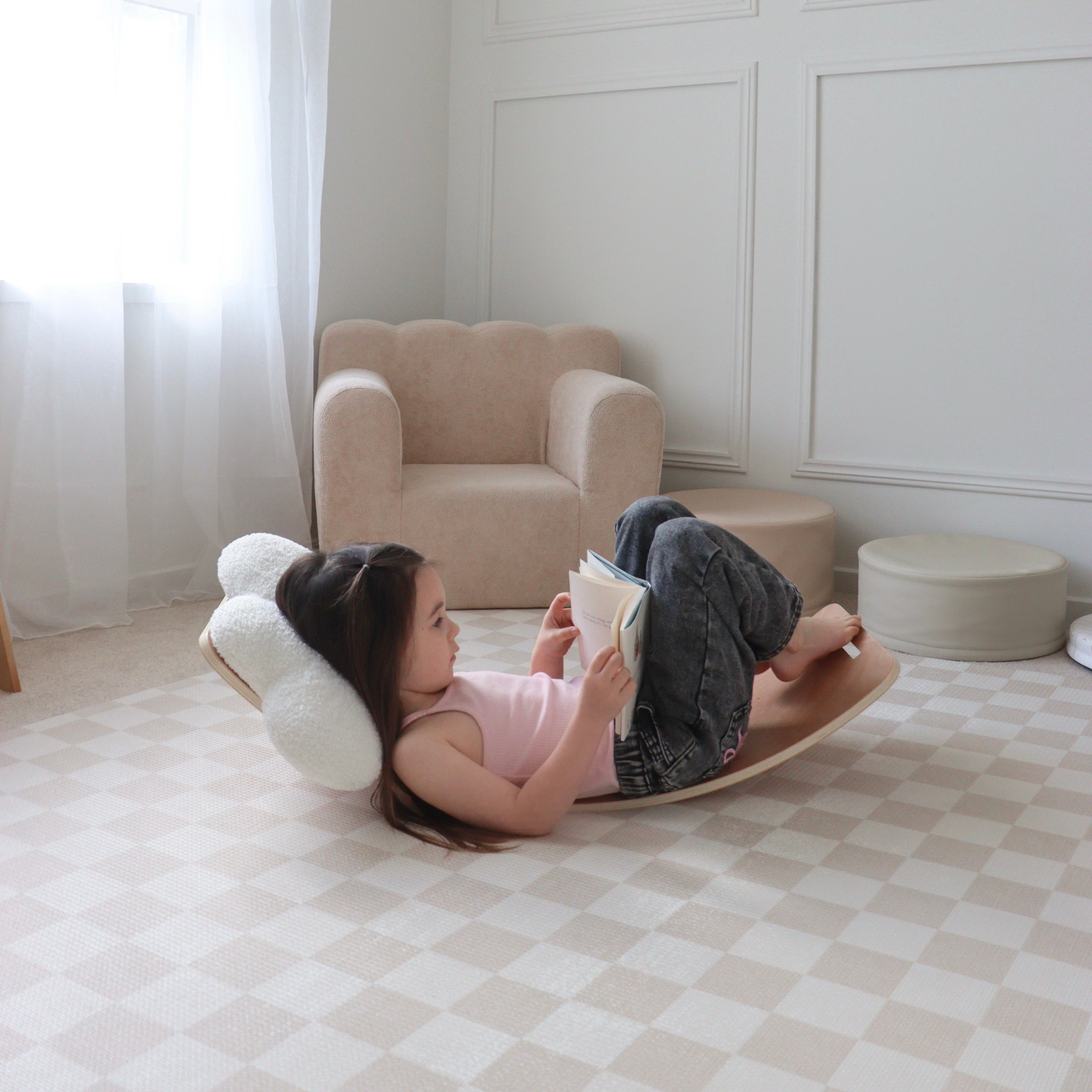Curved Crescent Rocker – Wooden Balance Board & Ride-On Toy for Kids