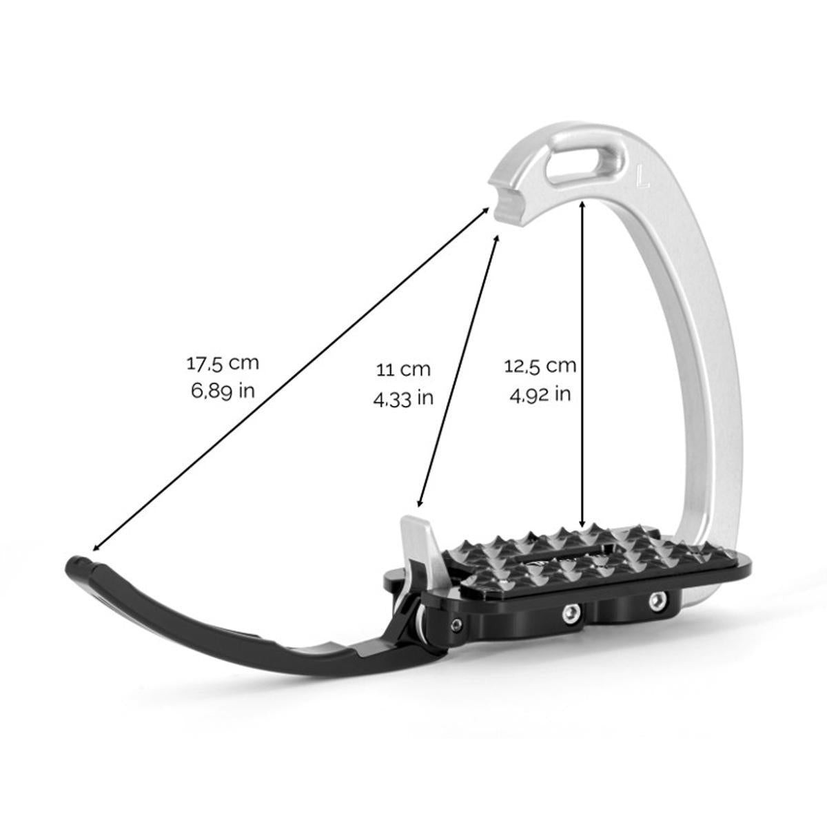 Sloped Equestrian Stirrups – Magnetic Safety Release with Concave Grip Tread