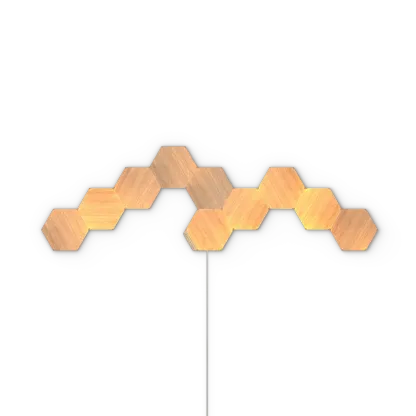 Smart Wooden Light Panels – Modular Hexagonal Wall Lighting with Real Birch Veneer 🌿💡✨