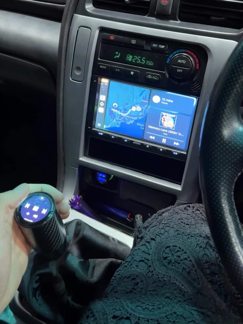 Carbon fiber OLED car gear shift knob
