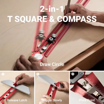 Precision Woodworking Scriber – T‑Square Layout Tool for Accurate Marking & Drilling 📐✨