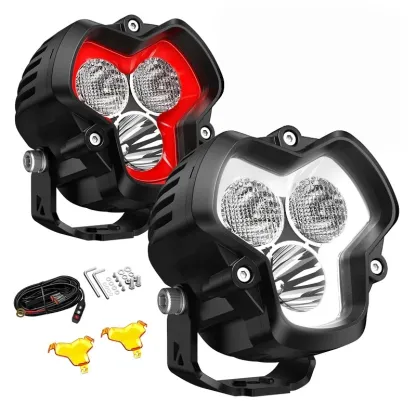 Ultimate Off-Road Lighting Upgrade-3-Inch Dual Color LED Pod Lights With High Brightness Beam, Custom DRL Effects, Weather-Resistant Design & Easy Installation Kit