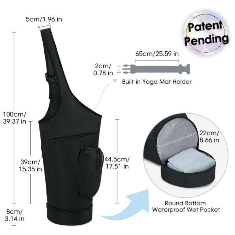 Yoga Mat Bag – Long Design with Waterproof Pocket and Bottle Holder