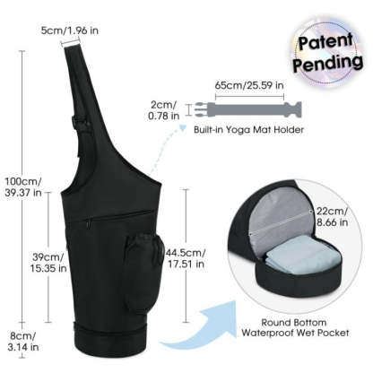 Yoga Mat Bag – Long Design with Waterproof Pocket and Bottle Holder