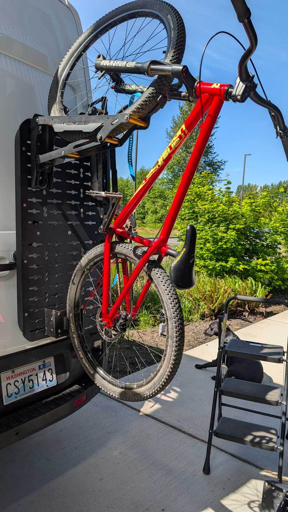 Panel Mount Bike Rack – Foldable Vertical Hanger for Vans & SUVs 🚐🚲⚡