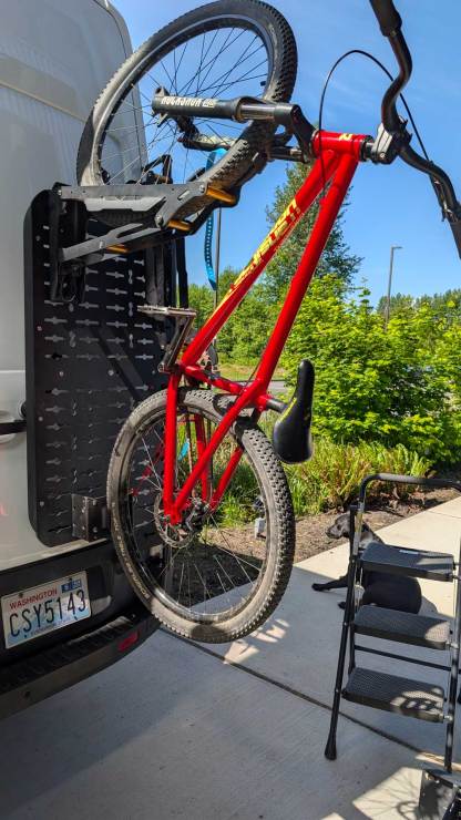 Panel Mount Bike Rack – Foldable Vertical Hanger for Vans & SUVs 🚐🚲⚡