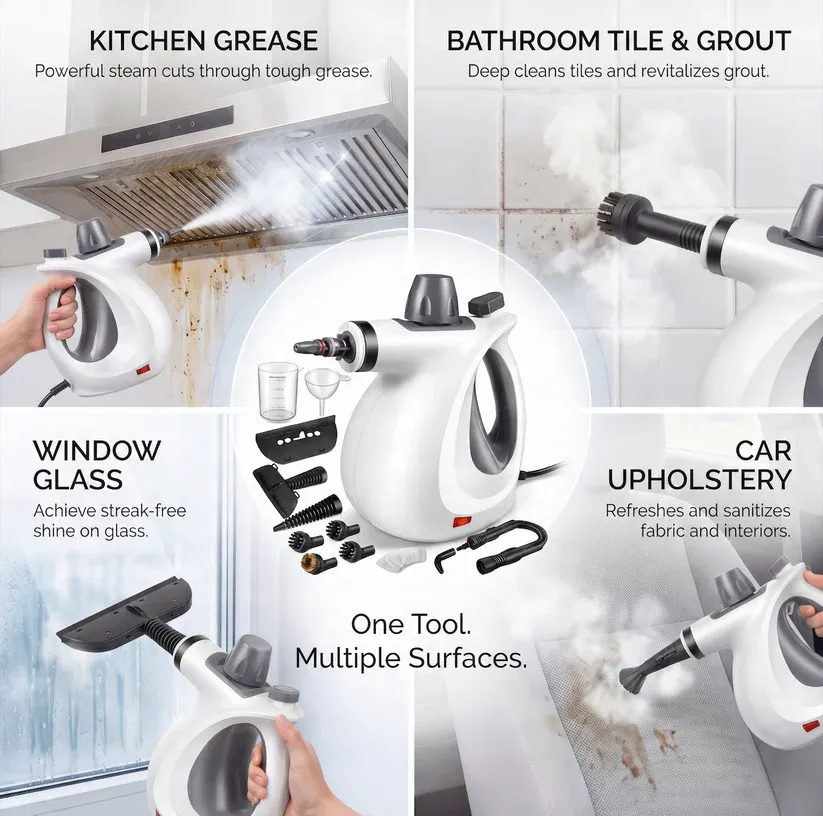 Handheld Steam Cleaner – Chemical-Free Deep Cleaning for Home & Kitchen 💨🧼🏠