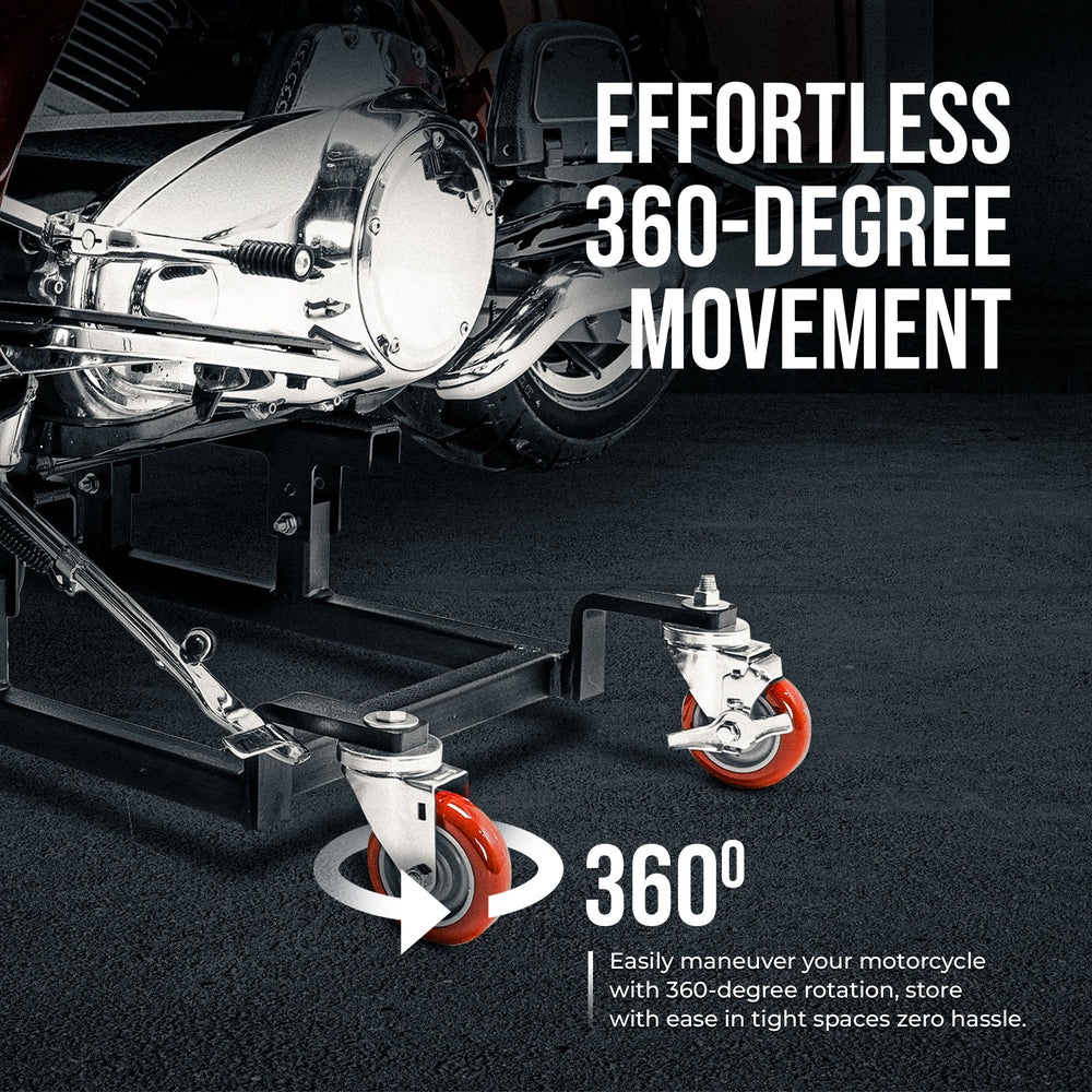 Let's Roll Heavy-Duty Cruiser Motorcycle Dolly – 1,100 LB Capacity, Sideways Roll, No Tie-Down Required