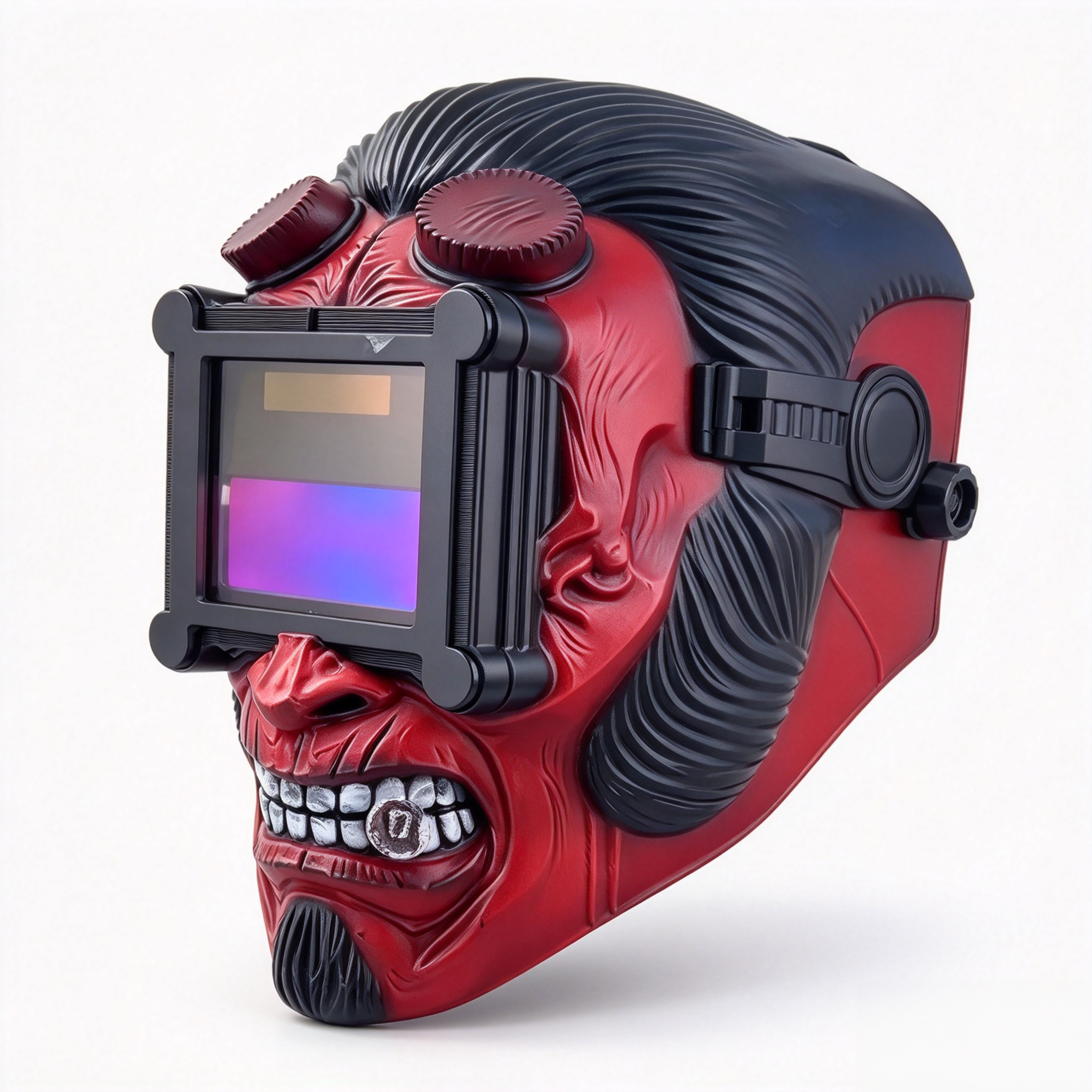 Demon-Style Welding Mask – Magnetic Cigar Detail, Bold Character-Inspired Design