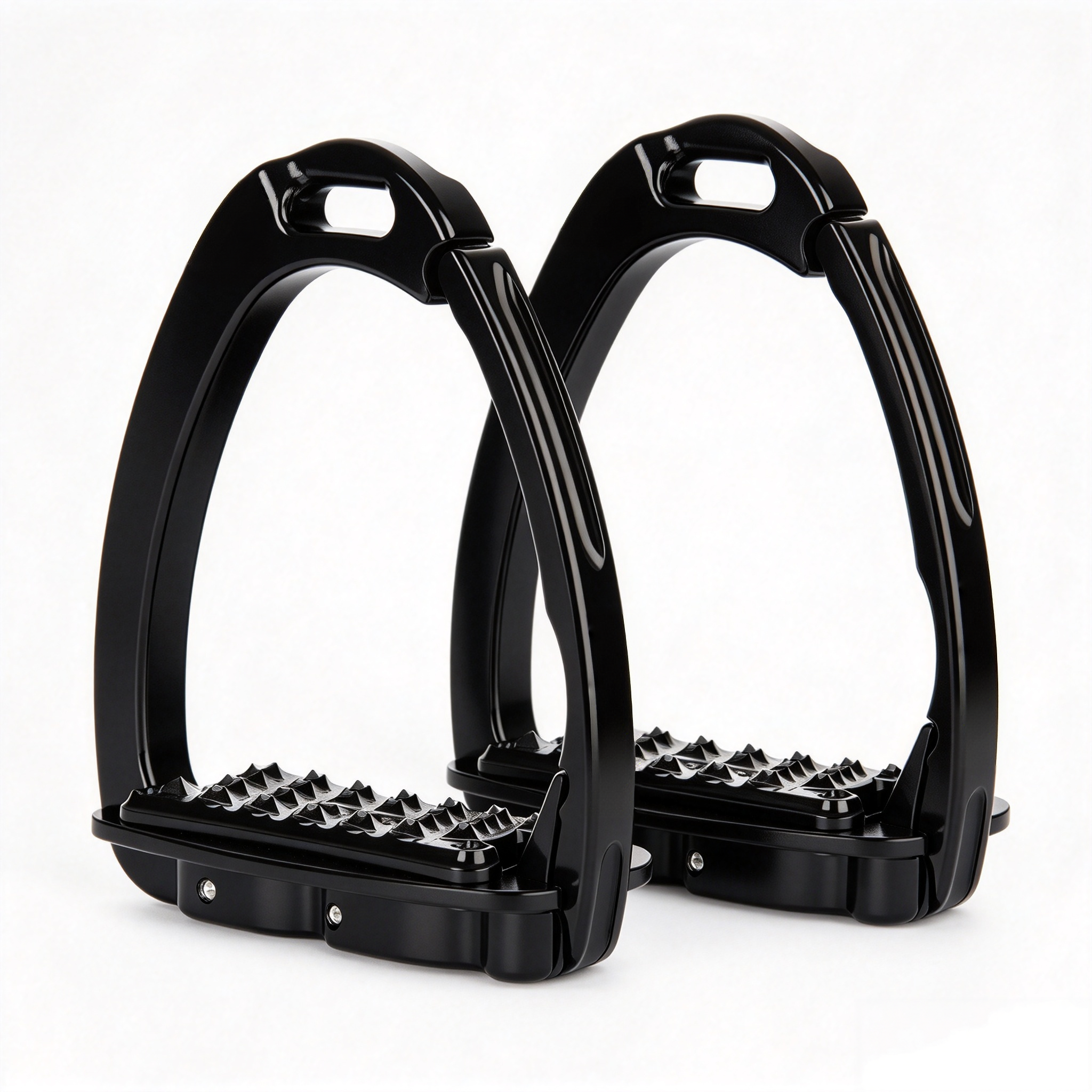 Sloped Equestrian Stirrups – Magnetic Safety Release with Concave Grip Tread
