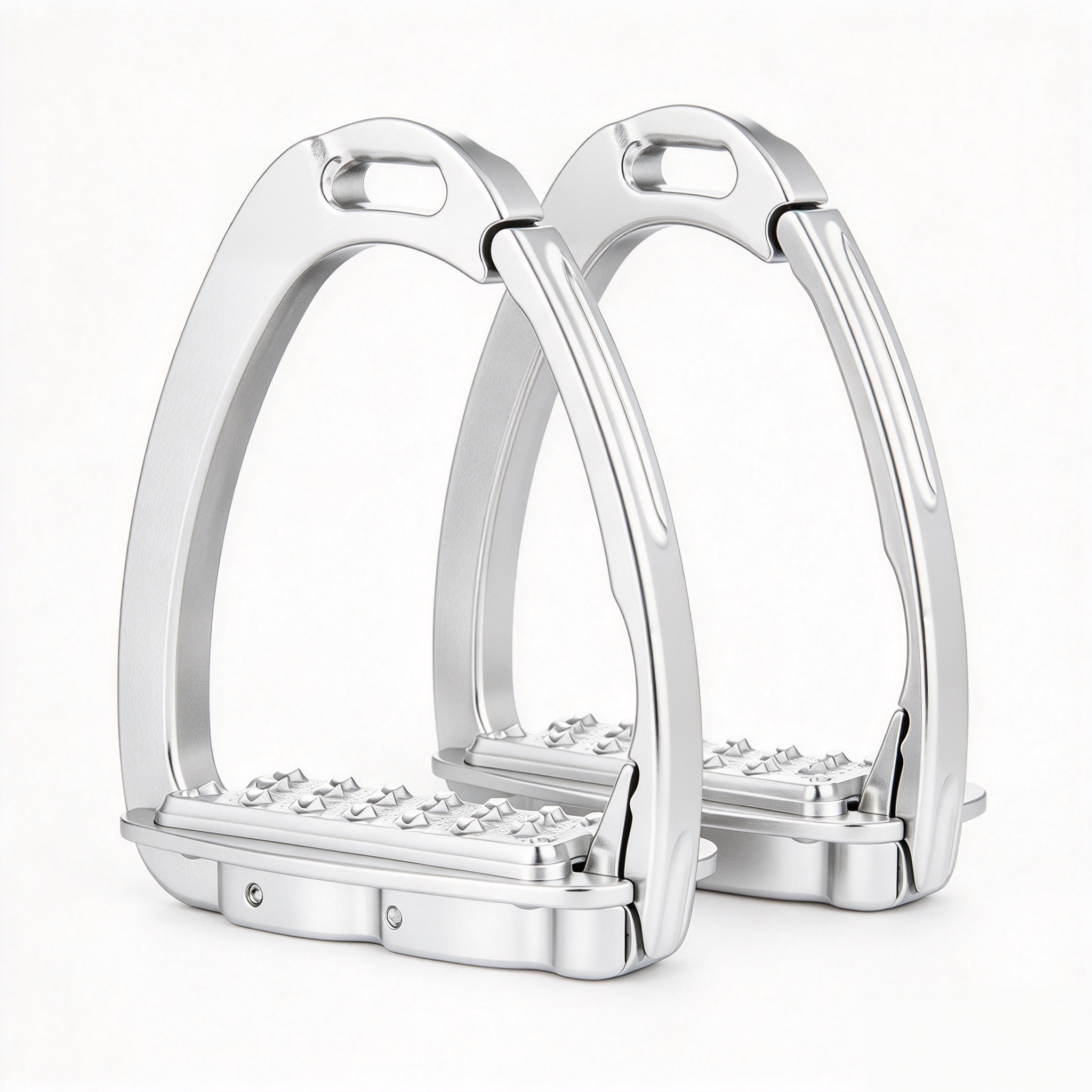 Sloped Equestrian Stirrups – Magnetic Safety Release with Concave Grip Tread