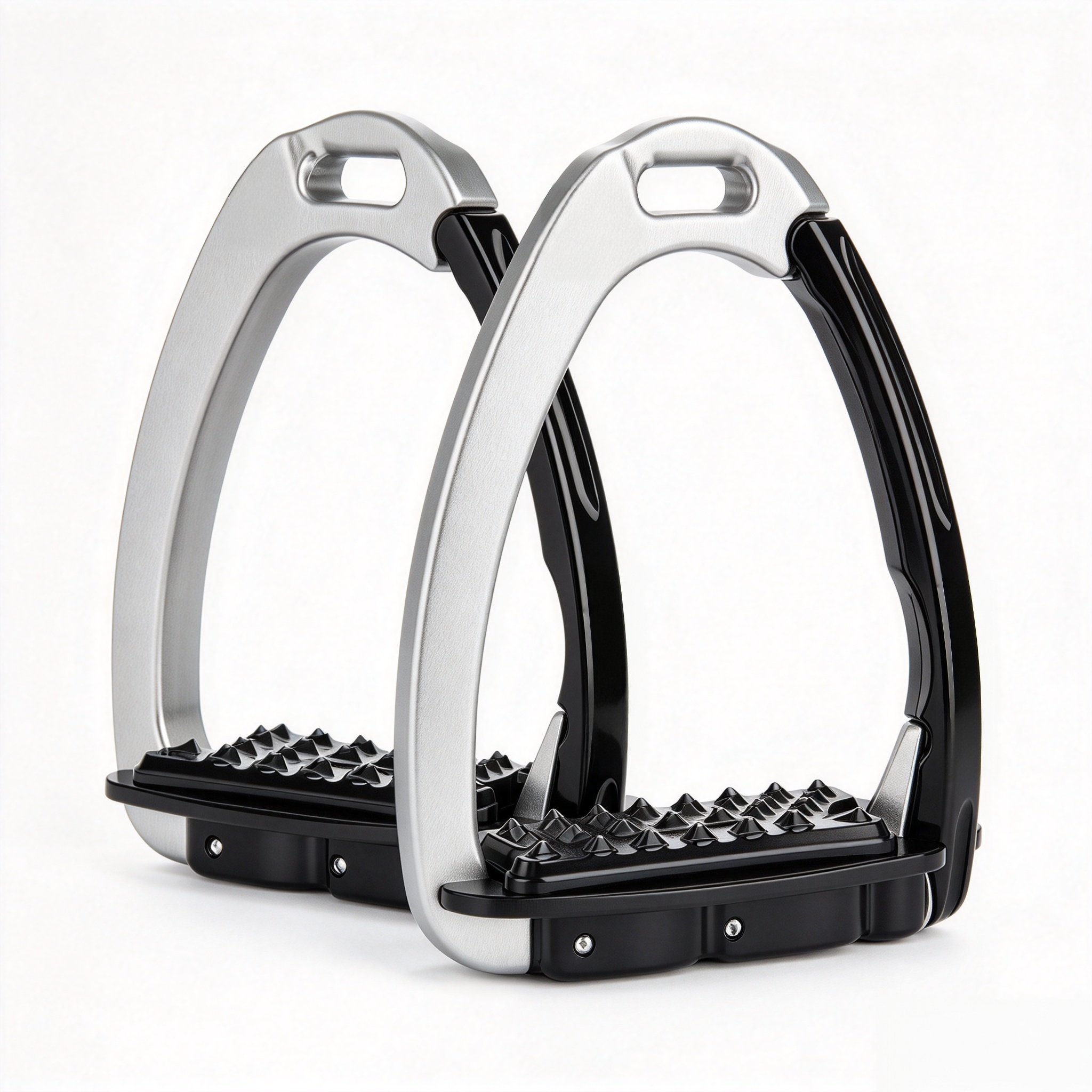 Sloped Equestrian Stirrups – Magnetic Safety Release with Concave Grip Tread