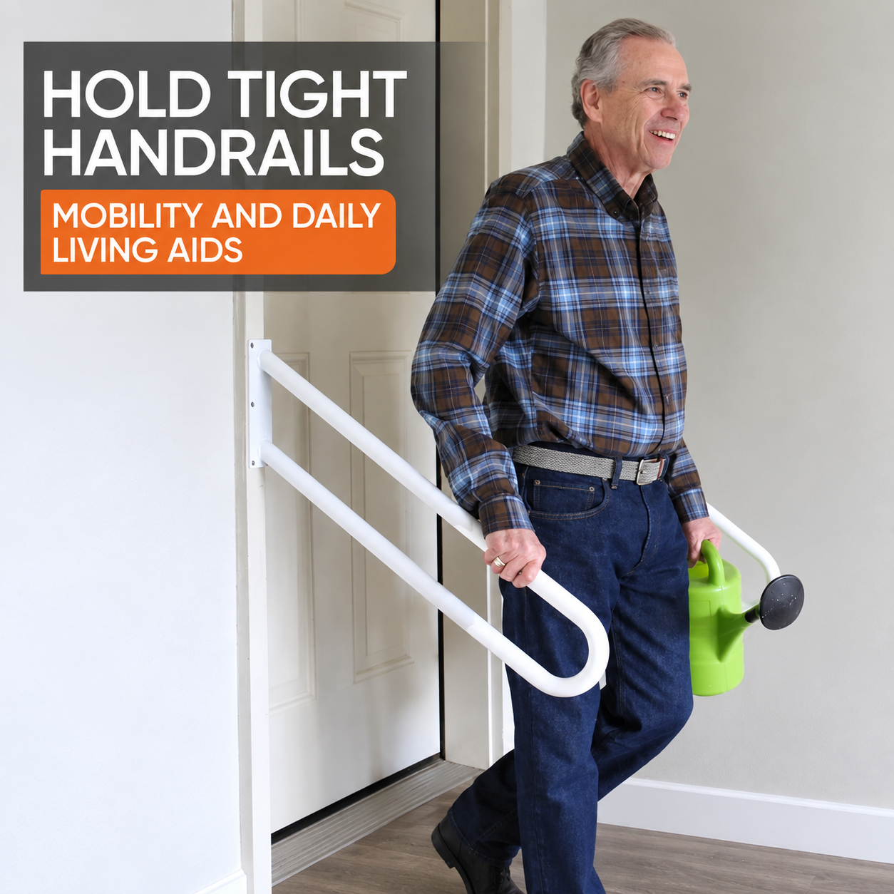 Heavy-Duty Door Jamb Safety Handrail