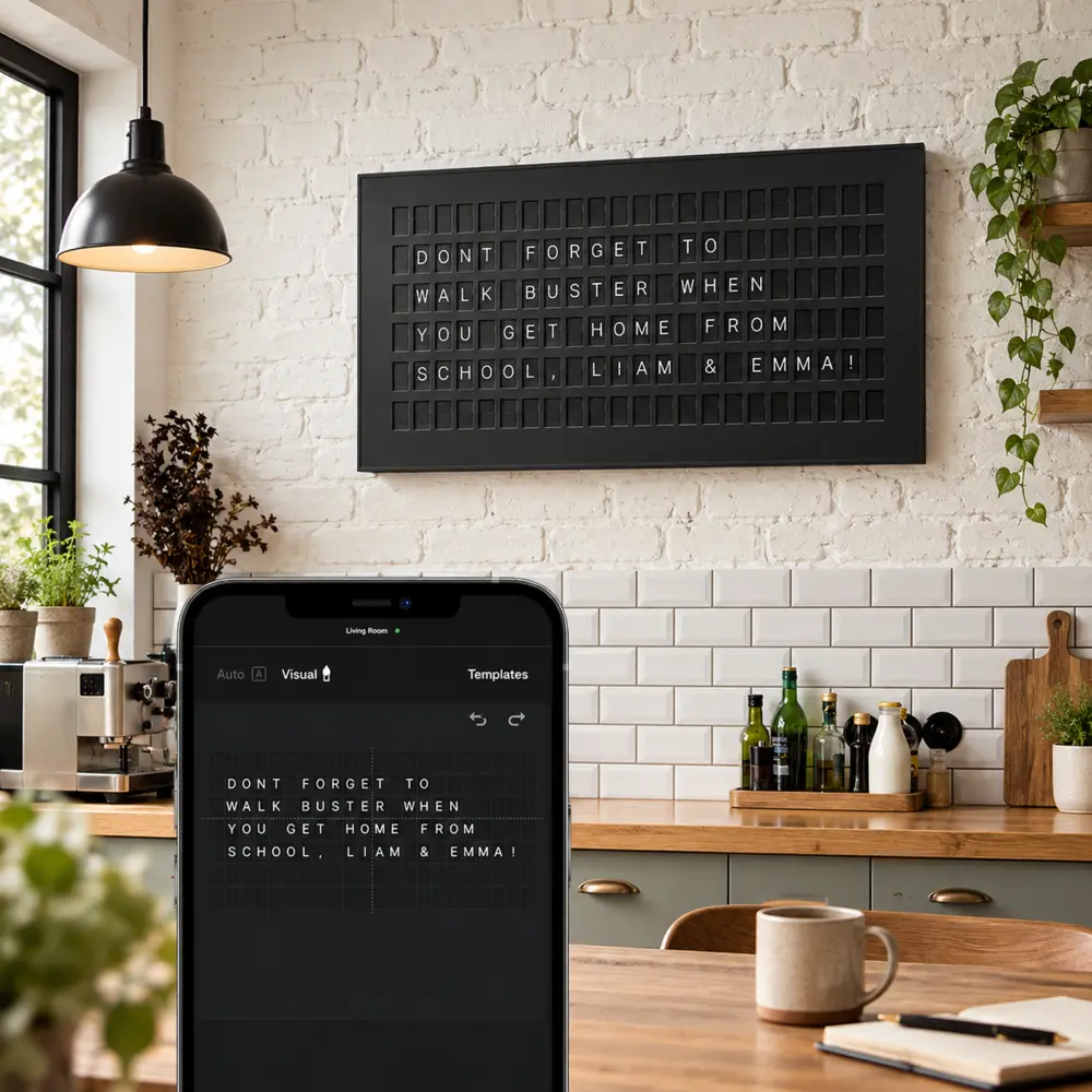 Smart message display controlled remotely from a smartphone