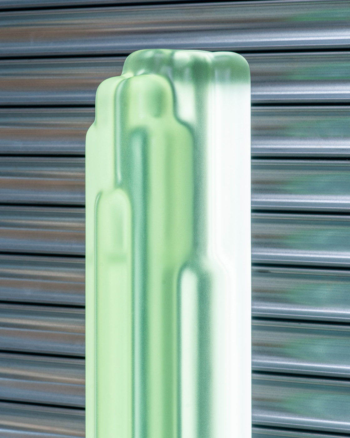 Frosted Green Column Floor Lamp | Minimalist Ambient Lighting