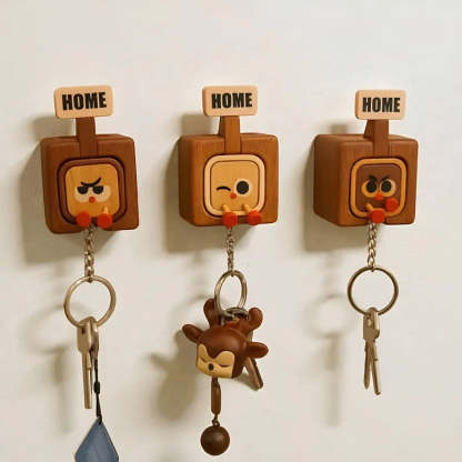 Wooden Key Holder – Funny Face Wall Mount