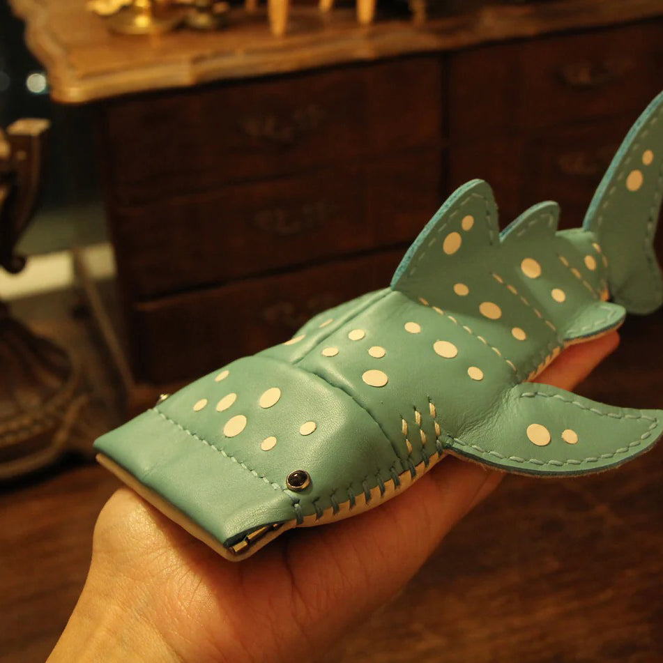 Handmade Leather Whale Shark Key Pouch